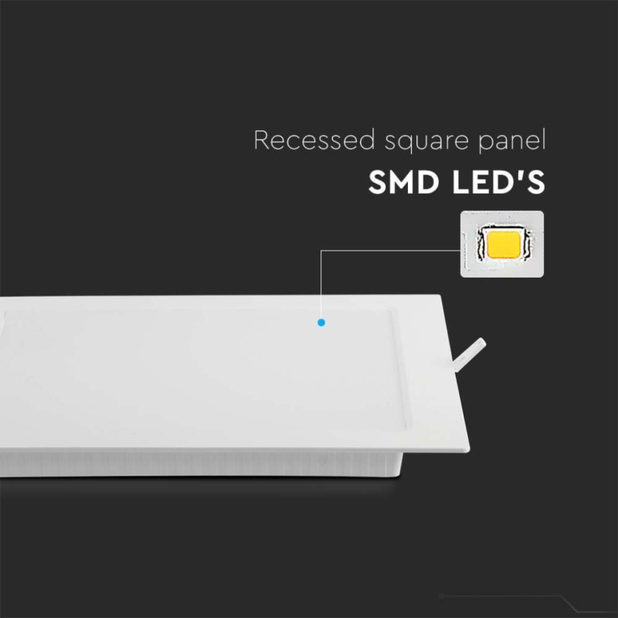 LED Ugradbena lampa LED/6W/230V 12x12 cm 4000K bela