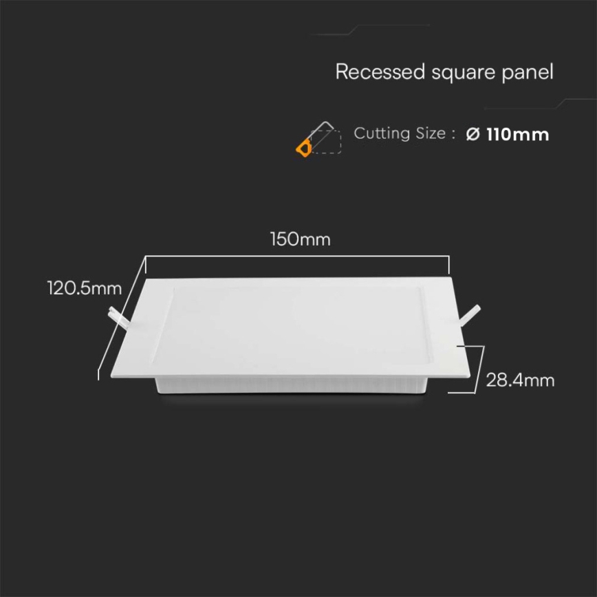LED Ugradbena lampa LED/6W/230V 12x12 cm 4000K bela