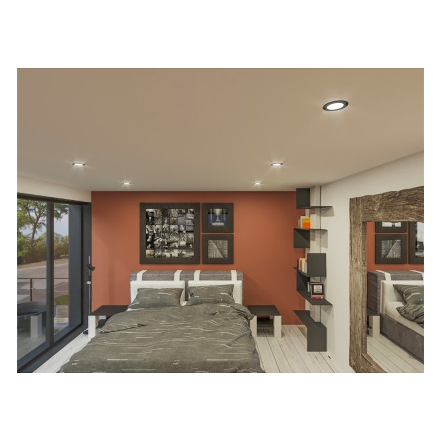 LED Ugradbena lampa LED/6W/230V 3000K pr. 8,5 cm crno