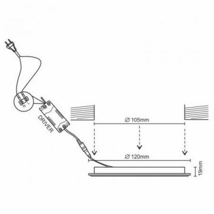 LED Ugradbena lampa LED/6W/230V