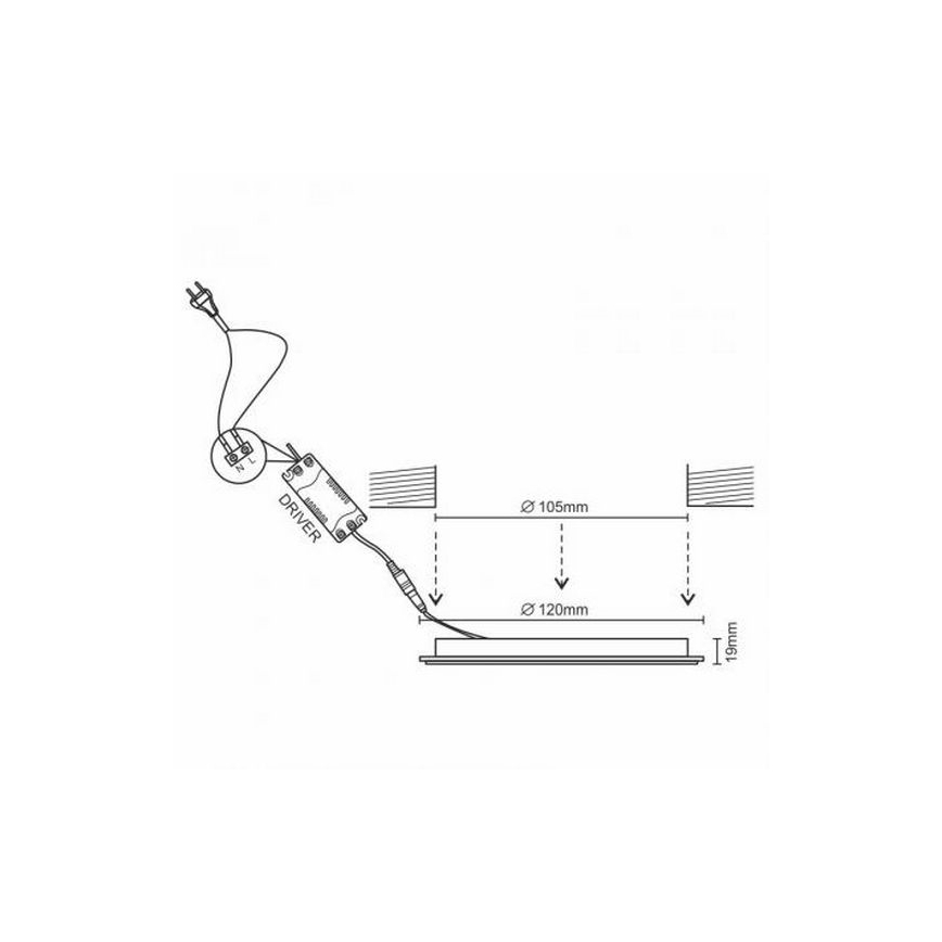 LED Ugradbena lampa LED/6W/230V