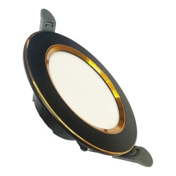 LED Ugradbena lampa LED/7,5W/230V 4000K crno/zlatna