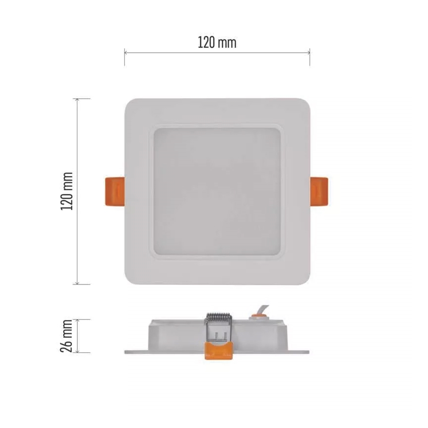 LED Ugradbena lampa LED/9W/230V 12x12 cm bela