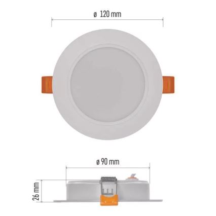 LED Ugradbena lampa LED/9W/230V pr. 12 cm bela