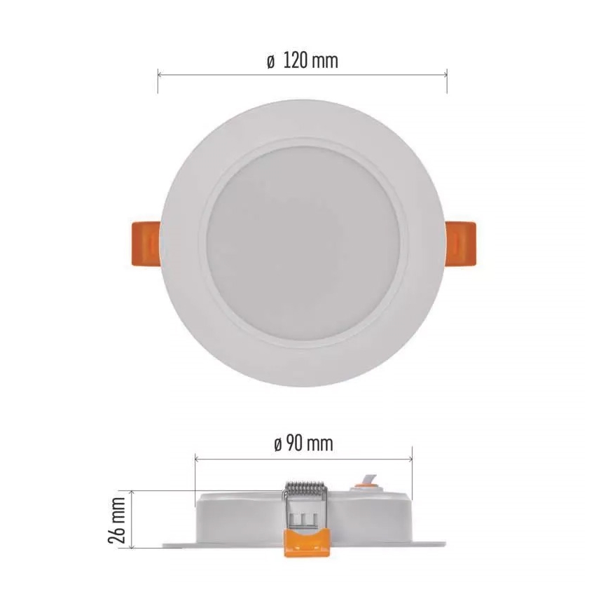 LED Ugradbena lampa LED/9W/230V pr. 12 cm bela
