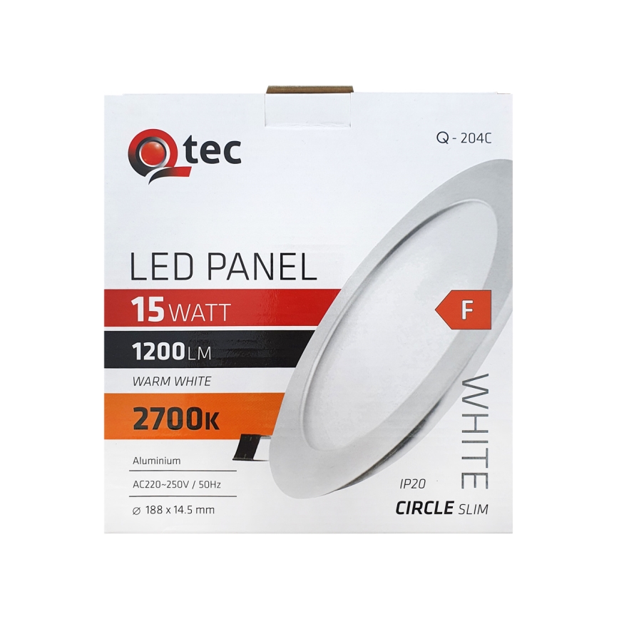 LED Ugradbena lampa QTEC LED/15W/230V 2700K pr. 18,8 cm
