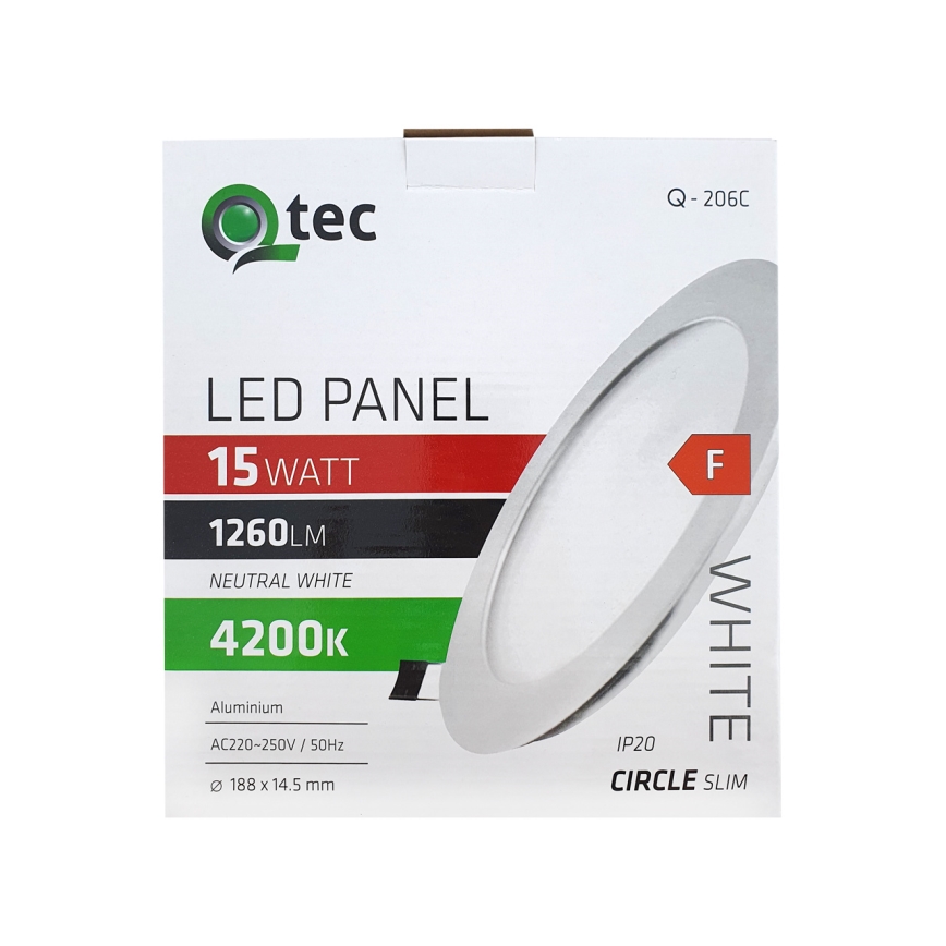 LED Ugradbena lampa QTEC LED/15W/230V 4200K pr. 18,8 cm