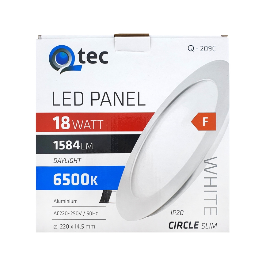 LED Ugradbena lampa QTEC LED/18W/230V 6500K pr. 22 cm