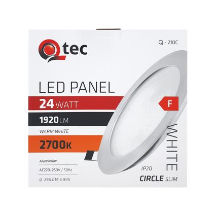 LED Ugradbena lampa QTEC LED/24W/230V 2700K pr. 29,6 cm