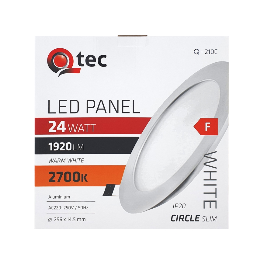 LED Ugradbena lampa QTEC LED/24W/230V 2700K pr. 29,6 cm