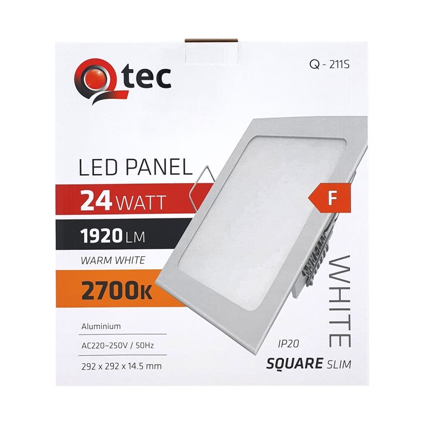 LED Ugradbena lampa QTEC LED/24W/230V 2700K 29,2x29,2 cm