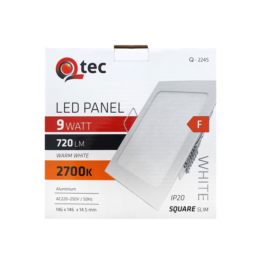 LED Ugradbena lampa QTEC LED/9W/230V 2700K 14,6x14,6 cm
