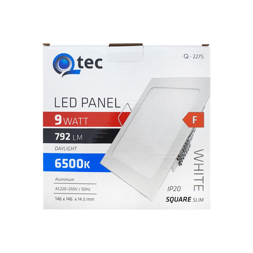 LED Ugradbena lampa QTEC LED/9W/230V 6500K 14,6x14,6 cm