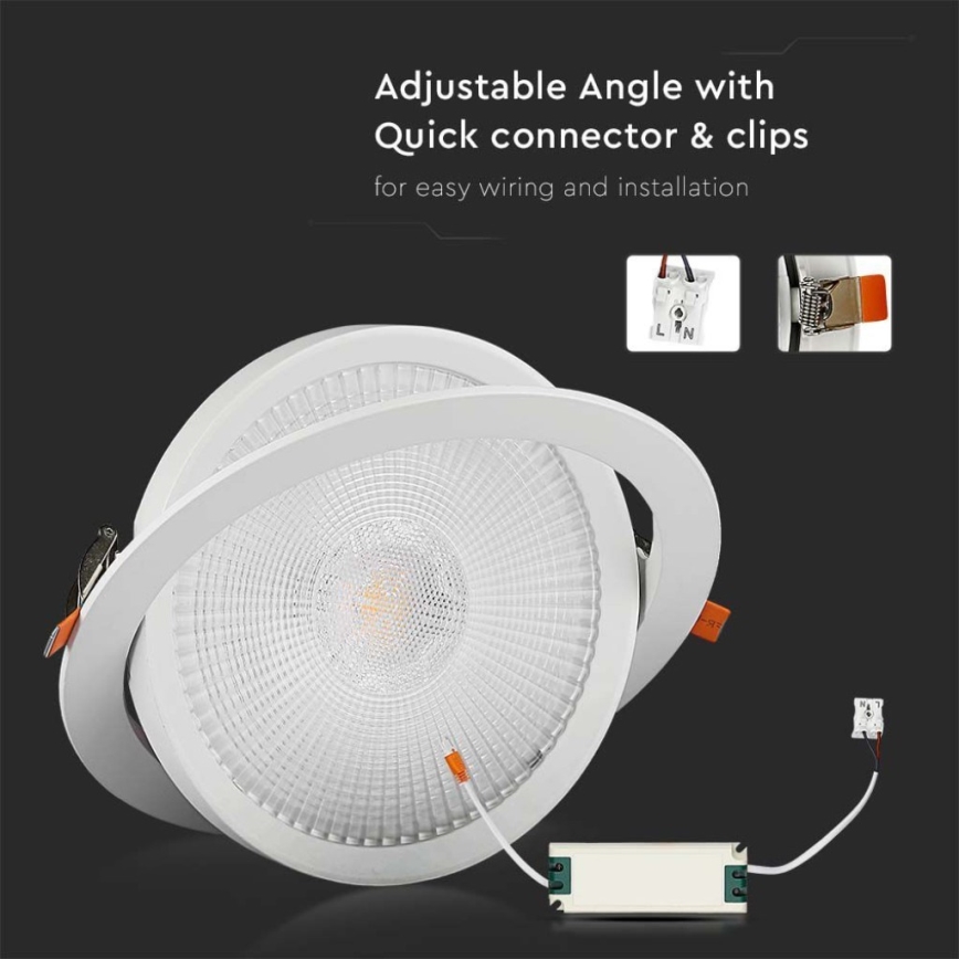 LED Ugradbena lampa SAMSUNG CHIP LED/10W/230V 6400K