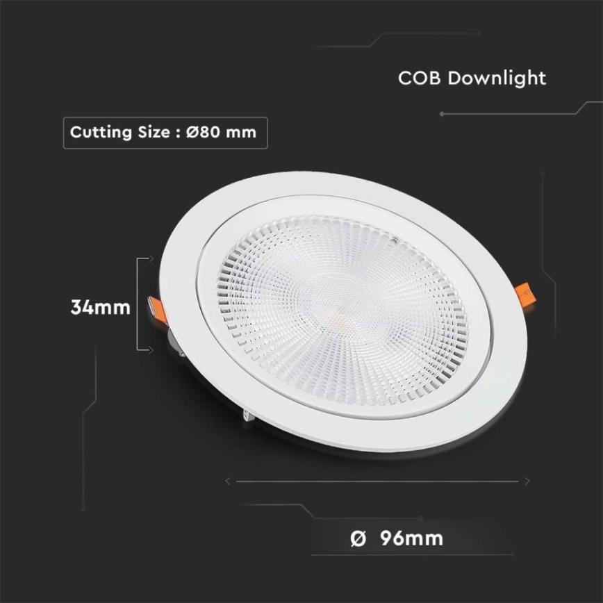 LED Ugradbena lampa SAMSUNG CHIP LED/10W/230V 6400K