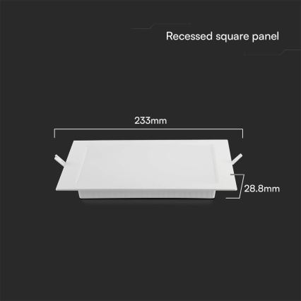 LED Ugradbena lampa SAMSUNG CHIP LED/18W/230V 4000K 22x22 cm bela