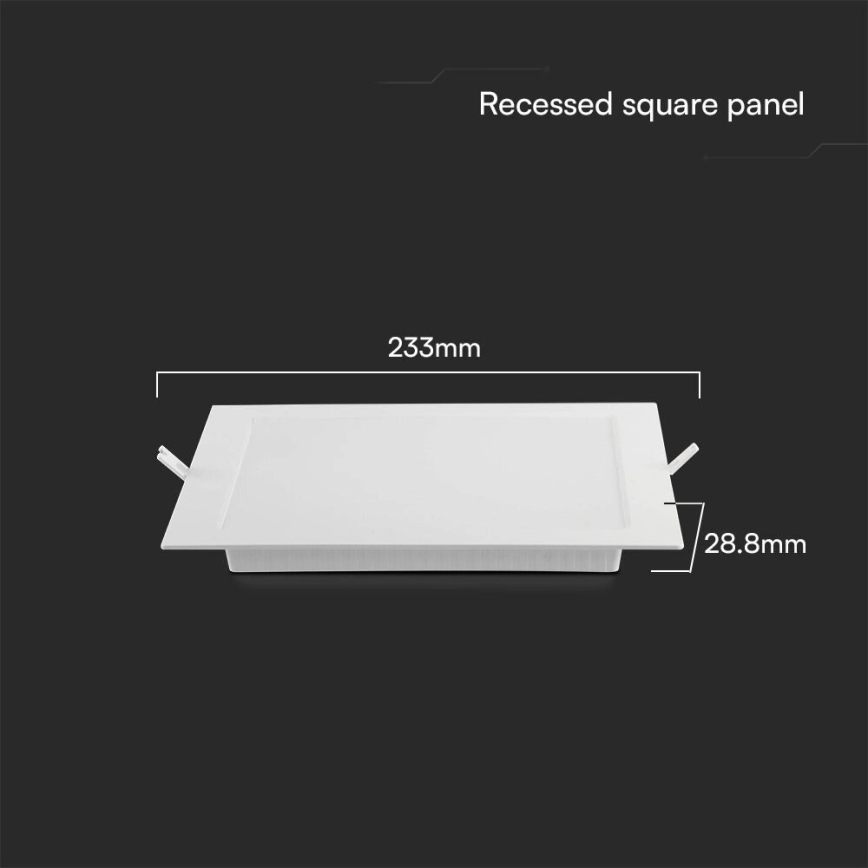LED Ugradbena lampa SAMSUNG CHIP LED/18W/230V 4000K 22x22 cm bela