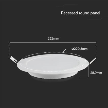 LED Ugradbena lampa SAMSUNG CHIP LED/18W/230V 6500K pr. 22 cm bela