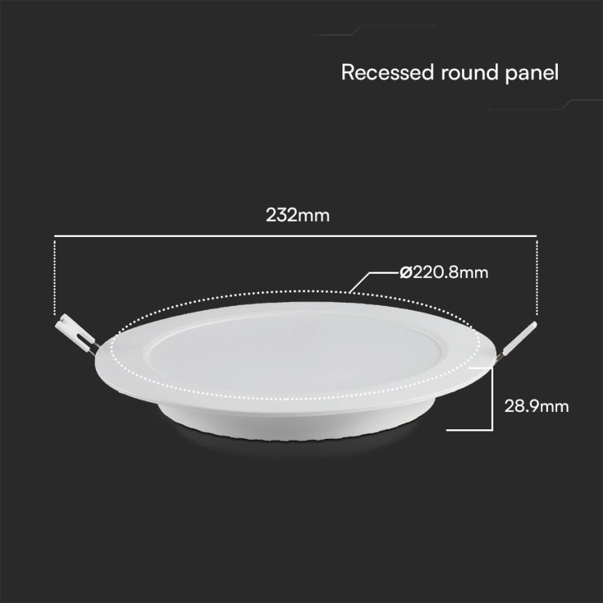 LED Ugradbena lampa SAMSUNG CHIP LED/18W/230V 6500K pr. 22 cm bela