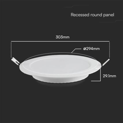 LED Ugradbena lampa SAMSUNG CHIP LED/24W/230V 3000K pr. 29,4 cm bela