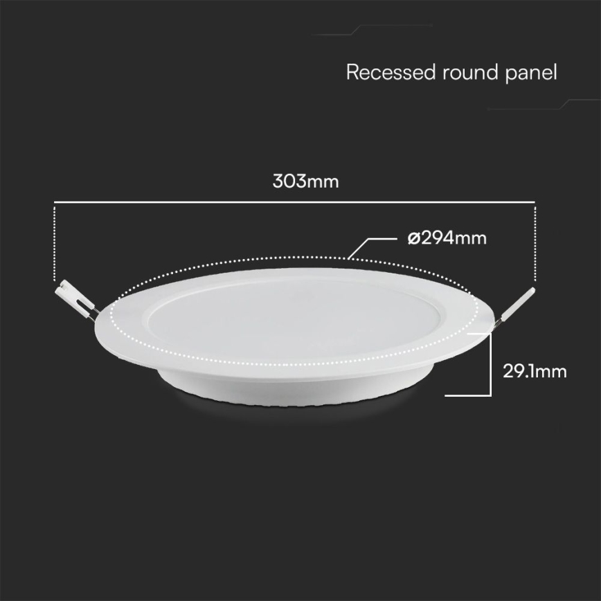 LED Ugradbena lampa SAMSUNG CHIP LED/24W/230V 3000K pr. 29,4 cm bela