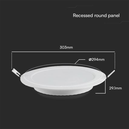 LED Ugradbena lampa SAMSUNG CHIP LED/24W/230V 4000K pr. 29,4 cm bela