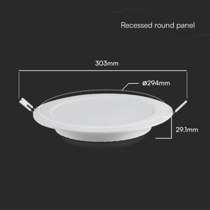 LED Ugradbena lampa SAMSUNG CHIP LED/24W/230V 6500K pr. 29,4 cm bela