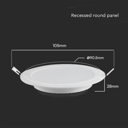 LED Ugradbena lampa SAMSUNG CHIP LED/3W/230V 3000K pr. 9,5 cm bela