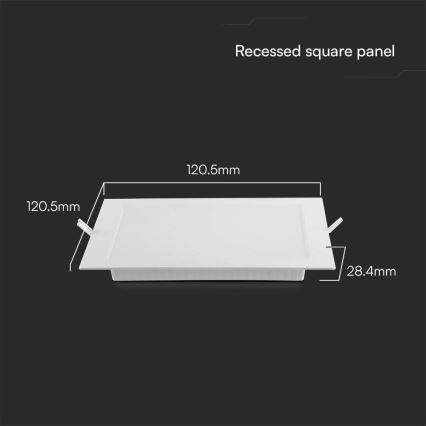 LED Ugradbena lampa SAMSUNG CHIP LED/6W/230V 4000K 12x12 cm bela