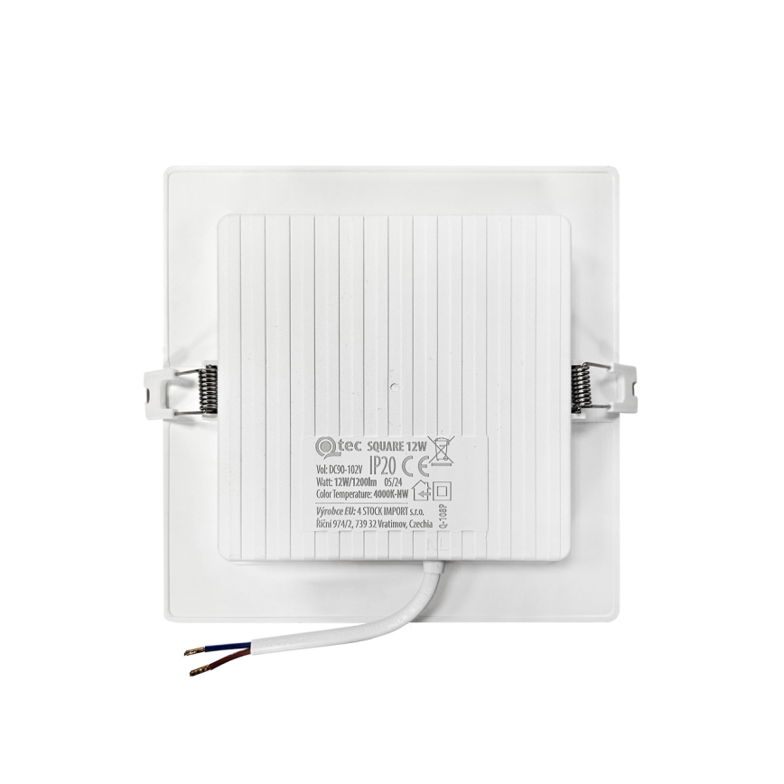 LED Ugradbena lampa SQUARE LED/12W/230V 4000K 17x17 cm bela