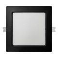 LED Ugradbena lampa SQUARE LED/12W/230V 4000K 17x17 cm crno