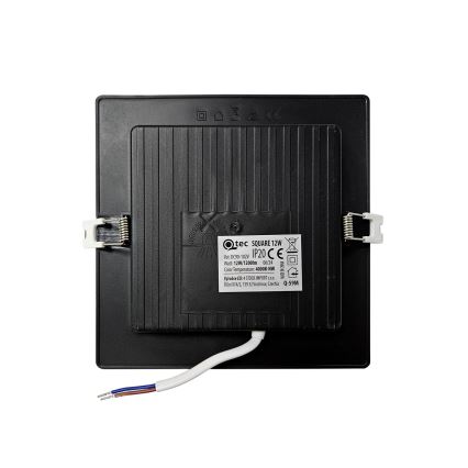 LED Ugradbena lampa SQUARE LED/12W/230V 4000K 17x17 cm crno