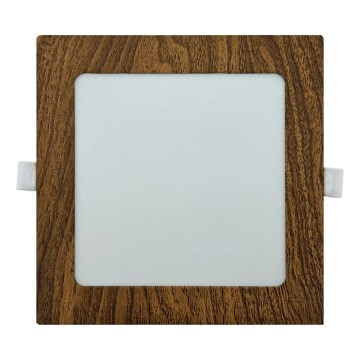 LED Ugradbena lampa SQUARE LED/12W/230V 4200K 16,8x16,8 cm braon