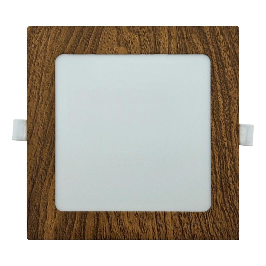 LED Ugradbena lampa SQUARE LED/12W/230V 4200K 16,8x16,8 cm braon