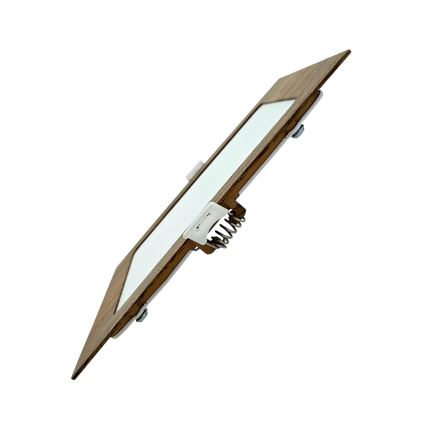 LED Ugradbena lampa SQUARE LED/12W/230V 4200K 16,8x16,8 cm braon
