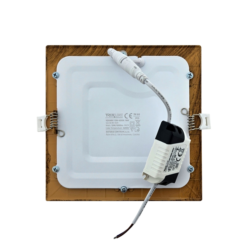 LED Ugradbena lampa SQUARE LED/12W/230V 4200K 16,8x16,8 cm braon