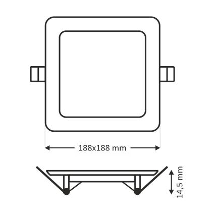 LED Ugradbena lampa SQUARE LED/15W/230V 6500K 18,8x18,8 cm bela