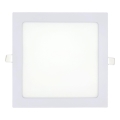 LED Ugradbena lampa SQUARE LED/18W/230V 2700K 22x22 cm bela