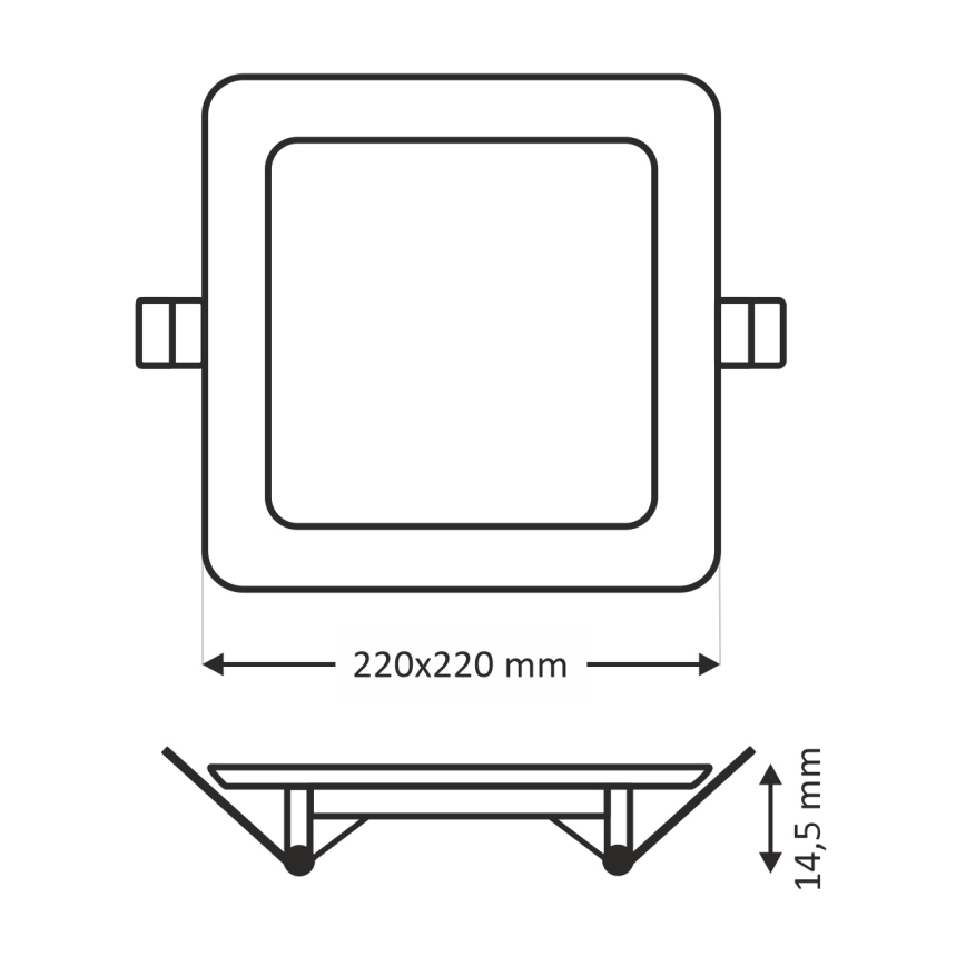 LED Ugradbena lampa SQUARE LED/18W/230V 2700K 22x22 cm bela
