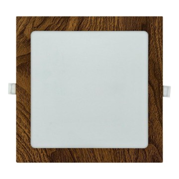 LED Ugradbena lampa SQUARE LED/18W/230V 4200K 22x22 cm braon