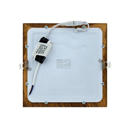LED Ugradbena lampa SQUARE LED/18W/230V 4200K 22x22 cm braon