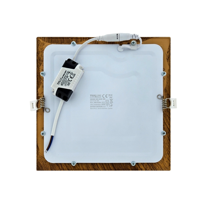 LED Ugradbena lampa SQUARE LED/18W/230V 4200K 22x22 cm braon