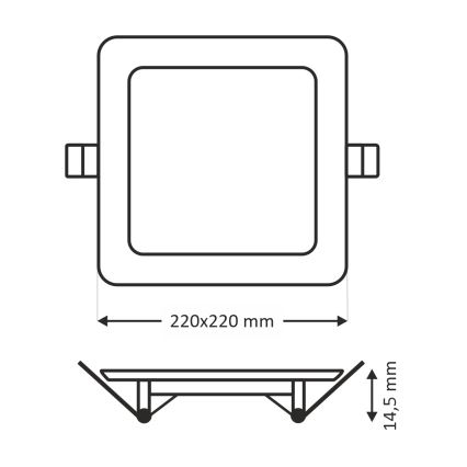 LED Ugradbena lampa SQUARE LED/18W/230V 4200K 22x22 cm braon