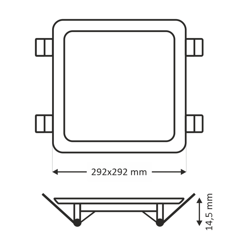 LED Ugradbena lampa SQUARE LED/24W/230V 4200K 29,2x29,2 cm bela