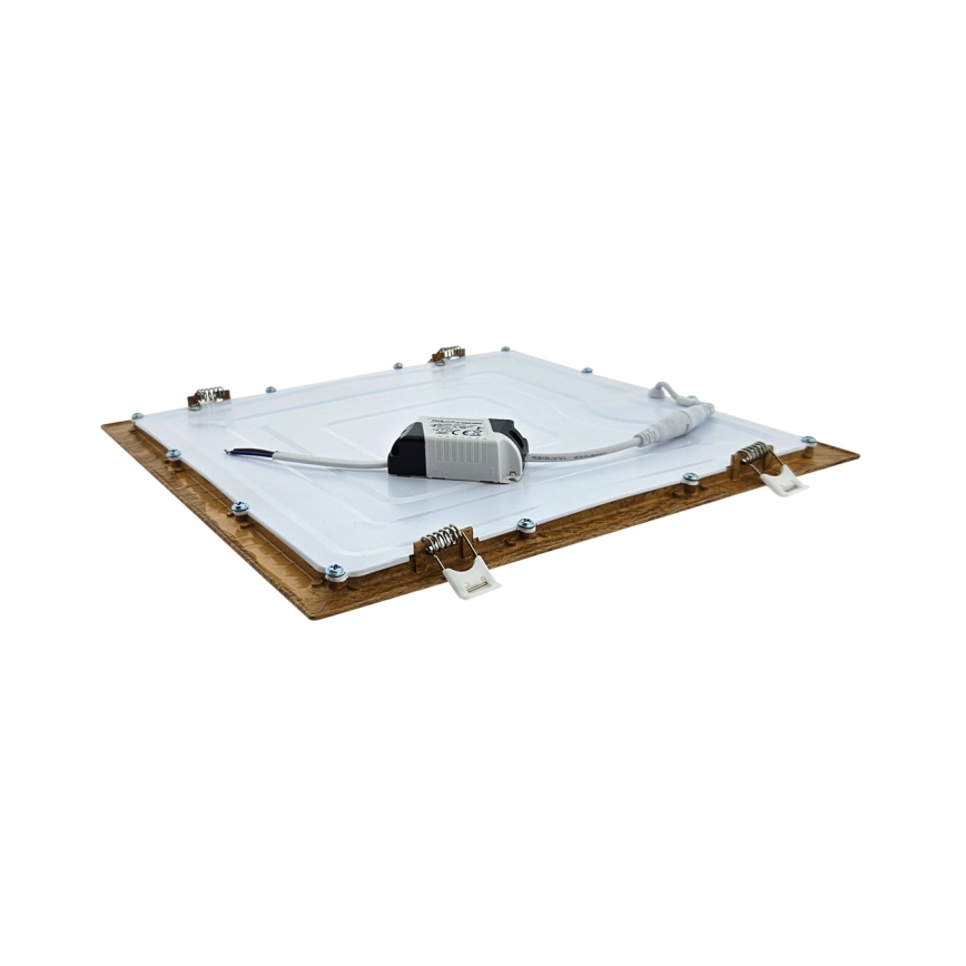 LED Ugradbena lampa SQUARE LED/24W/230V 4200K 29,2x29,2 cm braon