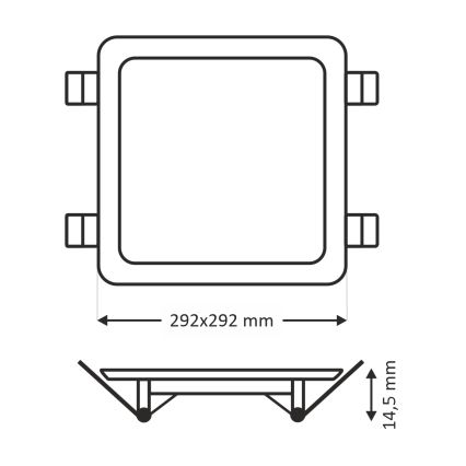 LED Ugradbena lampa SQUARE LED/24W/230V 4200K 29,2x29,2 cm braon