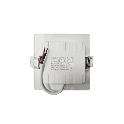 LED Ugradbena lampa SQUARE LED/3W/230V 4000K 9x9 cm bela