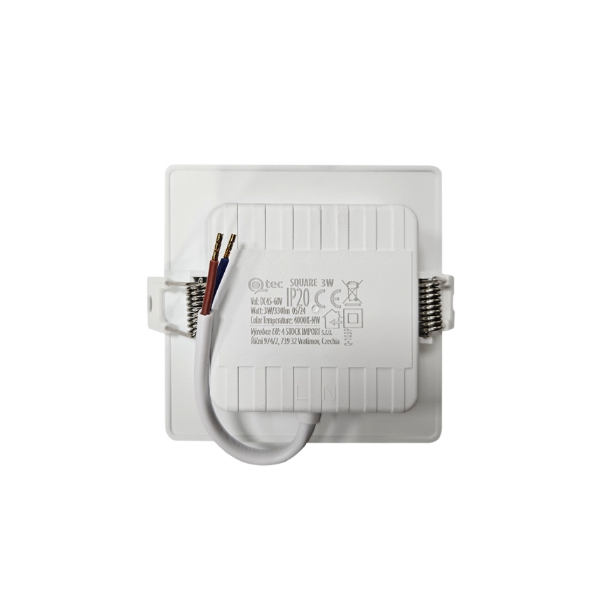 LED Ugradbena lampa SQUARE LED/3W/230V 4000K 9x9 cm bela