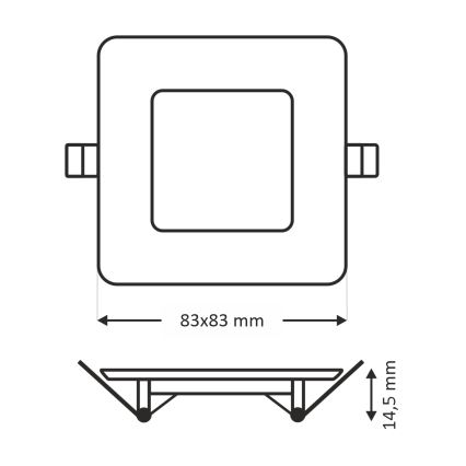 LED Ugradbena lampa SQUARE LED/3W/230V 4200K 8,3x8,3 cm bela