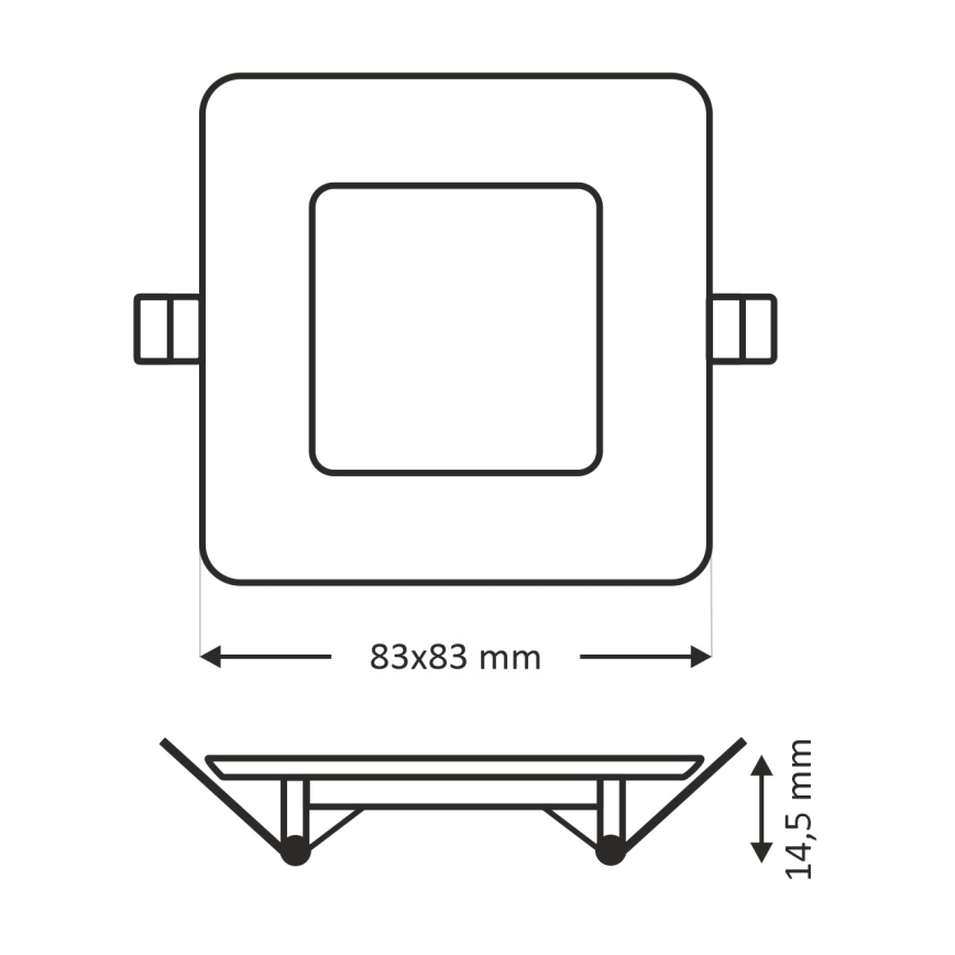 LED Ugradbena lampa SQUARE LED/3W/230V 4200K 8,3x8,3 cm bela